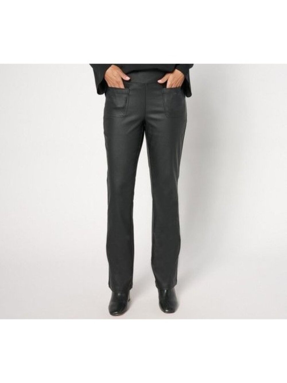 Belle by Kim Gravel Regular Rebelleious Coated Twill Baby Boot Pant Black 14